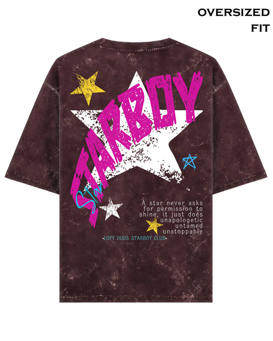 STARBOY-Maroon acid wash